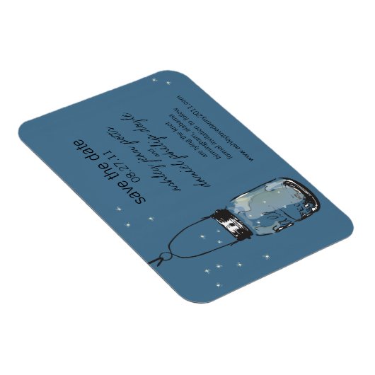 Mason Jar & Fireflies Save the Date Magneet (Rechterzijde)