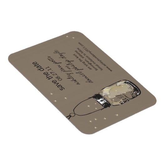 Mason Jar & Fireflies Save the Date Magneet (Rechterzijde)