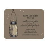 Mason Jar & Fireflies Save the Date Magneet (Horizontaal)