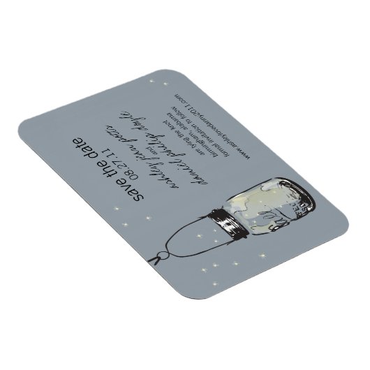 Mason Jar & Fireflies Save the Date Magneet (Rechterzijde)