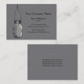 Mason Jar & Fireflies sparen de Datum Visitekaartje (Voorkant / Achterkant)