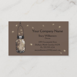 Mason Jar & Fireflies sparen de Datum Visitekaartje