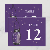 Mason Jar & Fireflies Tafel Kaart (Voorkant / Achterkant)