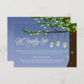 Mason Jar Firefly Eik Boom Cadeau Registratie Info Informatiekaartje (Voorkant / Achterkant)