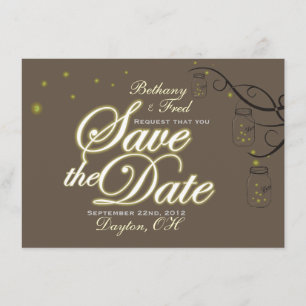 Mason Jar Firefly Lightning Bug Save the Date