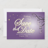 Mason Jar Firefly Lightning Bug Save the Date (Voorkant)