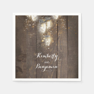 Mason Jar Firefly Lights Rustiek Land Servet