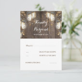 Mason Jar Firefly Lights Rustieke bruiloft RSVP (Staand voorkant)