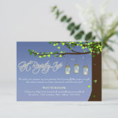 Mason Jar Firefly Oak Tree Gift Registry Informatiekaartje (Staand voorkant)