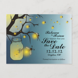Mason Jar & Firefly Save the Date Briefkaart A