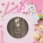 Mason Jar Firefly Verlichting Rustieke bruiloft Papieren Bordje (Feest)