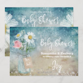 *~* Mason Jar Floral Baby shower Rustieke Waterver Kaart (Voorkant / Achterkant)
