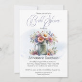 Mason Jar Floral Bouquet Vrijgezellenfeest Kaart (Voorkant)