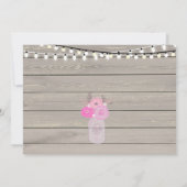 Mason Jar Floral Pink Engagement Part Uitnodiging (Achterkant)