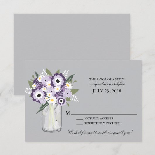Mason Jar Floral | RSVP (Voorkant / Achterkant)