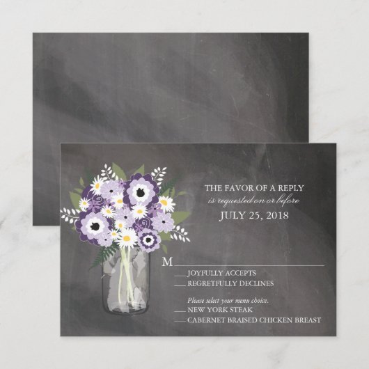 Mason Jar Floral | RSVP (Voorkant / Achterkant)