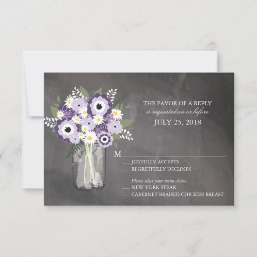 Mason Jar Floral | RSVP Kaartje (Voorkant)