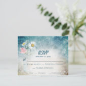 *~* Mason Jar Floral Rustic Waterverf Wedding RSVP Kaartje (Staand voorkant)