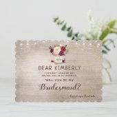 Mason Jar Floral Rustic wordt mijn bruidsmeisje Kaart (Staand voorkant)