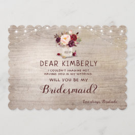 Mason Jar Floral Rustic wordt mijn bruidsmeisje Kaart