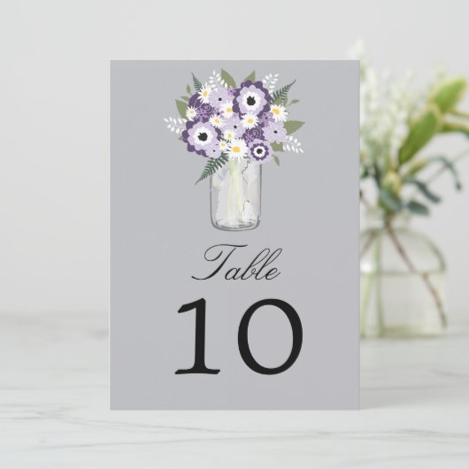 Mason Jar Floral | Tabelnummer Kaart (Staand voorkant)