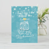 Mason Jar Floral zal je mijn bruidsmeisje bruiloft Kaart (Staand voorkant)