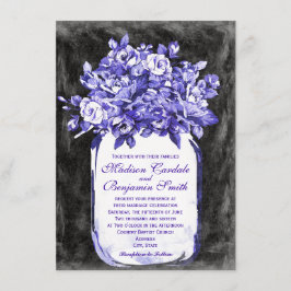 Mason Jar Flower Chalkboard Wedding Invites Indigo Kaart
