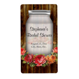Mason Jar Flower Wreath Vrijgezellenfeest Etiket