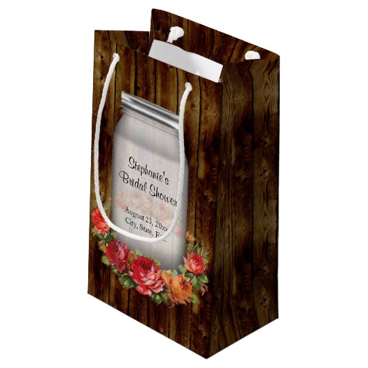 Mason Jar Flower Wreath Vrijgezellenfeest Klein Cadeauzakje (Achterkant Gekanteld)