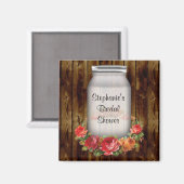 Mason Jar Flower Wreath Vrijgezellenfeest Magneet (Voorkant / Achterkant)