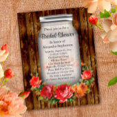 Mason Jar Flower Wreath Vrijgezellenfeest Uitnodiging Briefkaart