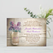 Mason Jar & Flowers bruiloft uitnodiging (Staand voorkant)