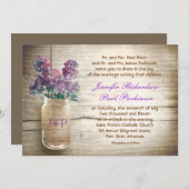 Mason Jar & Flowers bruiloft uitnodiging (Voorkant / Achterkant)