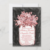 Mason Jar Flowers Chalkboard Wedding Invitations Kaart (Voorkant)