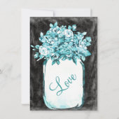Mason Jar Flowers Chalkboard Wedding Invitations Kaart (Achterkant)