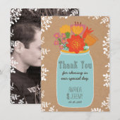 Mason Jar Flowers Craft Paper Hartelijk dank Bedankkaart (Voorkant / Achterkant)