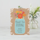 Mason Jar Flowers Craft Paper Hartelijk dank Bedankkaart (Staand voorkant)
