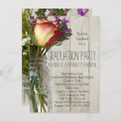 Mason Jar Flowers Graduation Party Kaart (Voorkant / Achterkant)