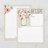 Mason Jar Flowers Recipe Kaart (Voorkant / Achterkant)
