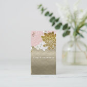 Mason Jar Flowers Rustic Floral Pink & Gold Chic Visitekaartje (Staand voorkant)