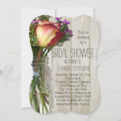 Mason Jar Flowers Rustisch Vrijgezellenfeest Kaart (Voorkant)