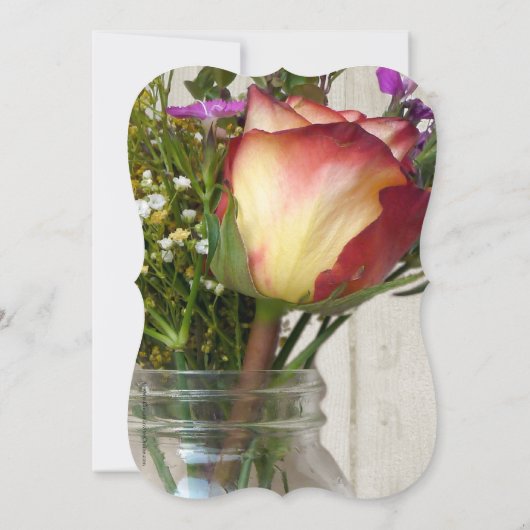 Mason Jar Flowers Rustisch Vrijgezellenfeest Kaart (Achterkant)