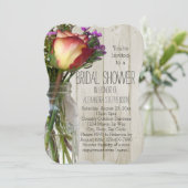 Mason Jar Flowers Rustisch Vrijgezellenfeest Kaart (Staand voorkant)