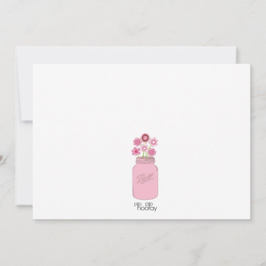 Mason Jar Flowers Vrijgezellenfeest Party Invite Kaart (Achterkant)