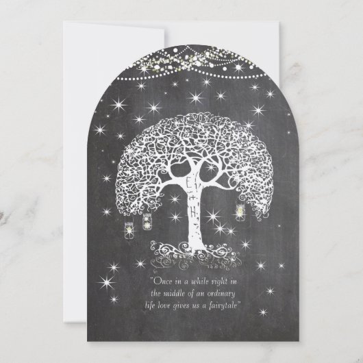 Mason Jar Forest Chalkboard-boom Kaart (Achterkant)