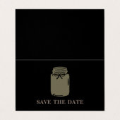 Mason Jar, Foto slaat de datumkaart op Visitekaartje (Buitenkant ongevouwen)