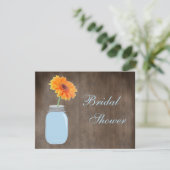 Mason Jar & Gerbera Daisy Rustic Vrijgezellenfeest Kaart (Staand voorkant)