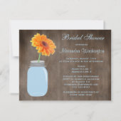 Mason Jar & Gerbera Daisy Rustic Vrijgezellenfeest Kaart (Achterkant)