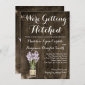 Mason Jar Getting Hitched Country Wedding nodigt u Kaart (Voorkant / Achterkant)