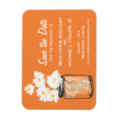 Mason Jar gevuld met witte madeliefjes Save the Da Magneet (Verticaal)